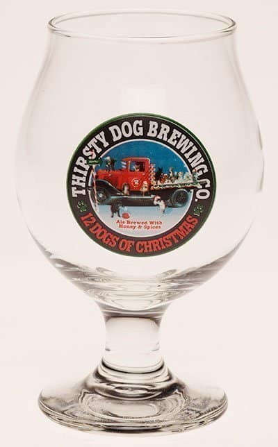 Beer Glasses set of 2 Thirsty Dog 12 Dogs of Christmas snifter